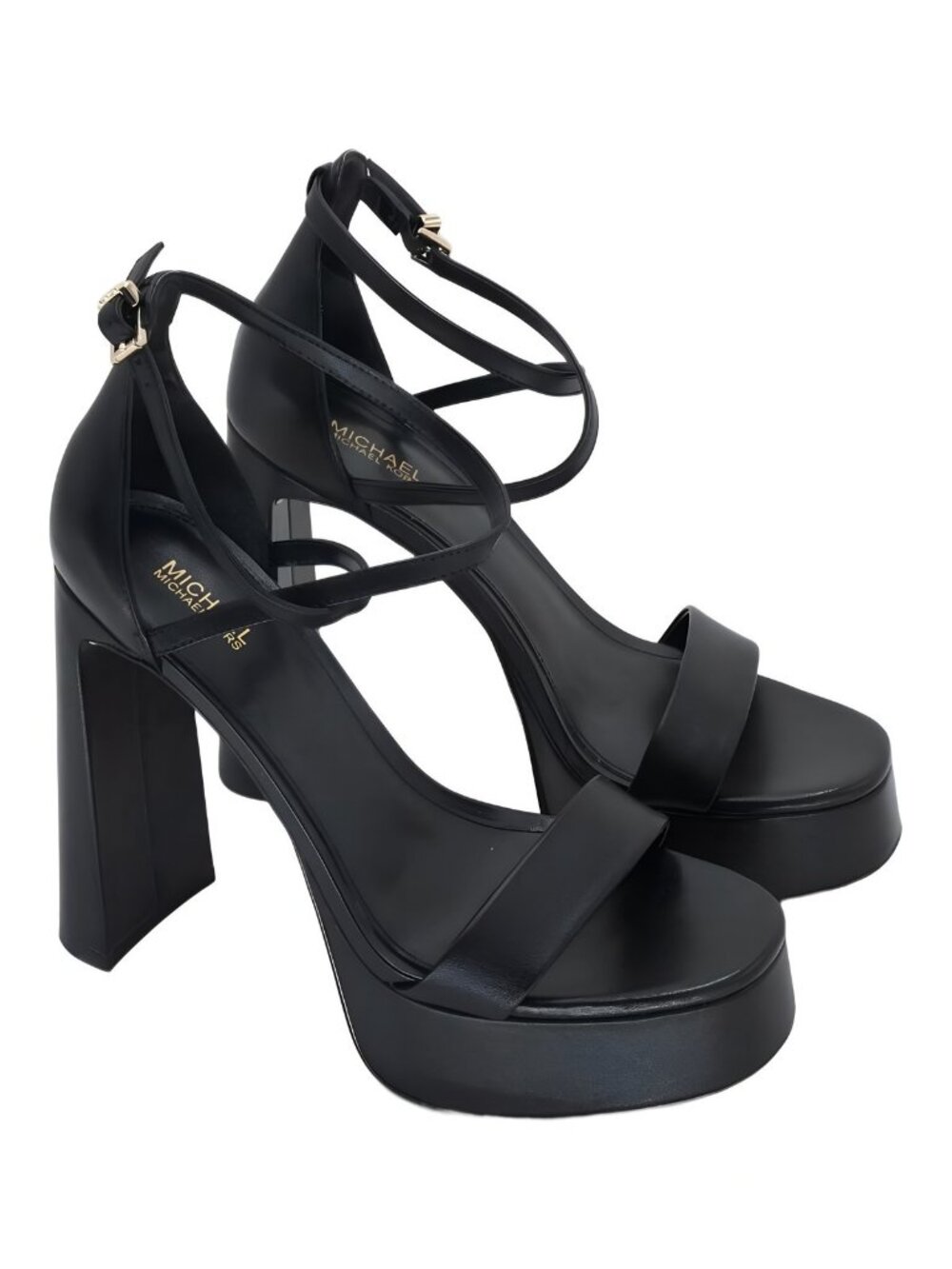 Michael Kors Womens Cami Platform Sandals 5in Heel 1.25in Platform Black 7.5M - Picture 4 of 6
